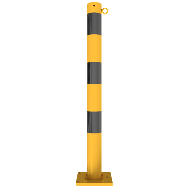 Barrier posts | detachable, removable | yellow / black |  76 mm | with 1 eyelet